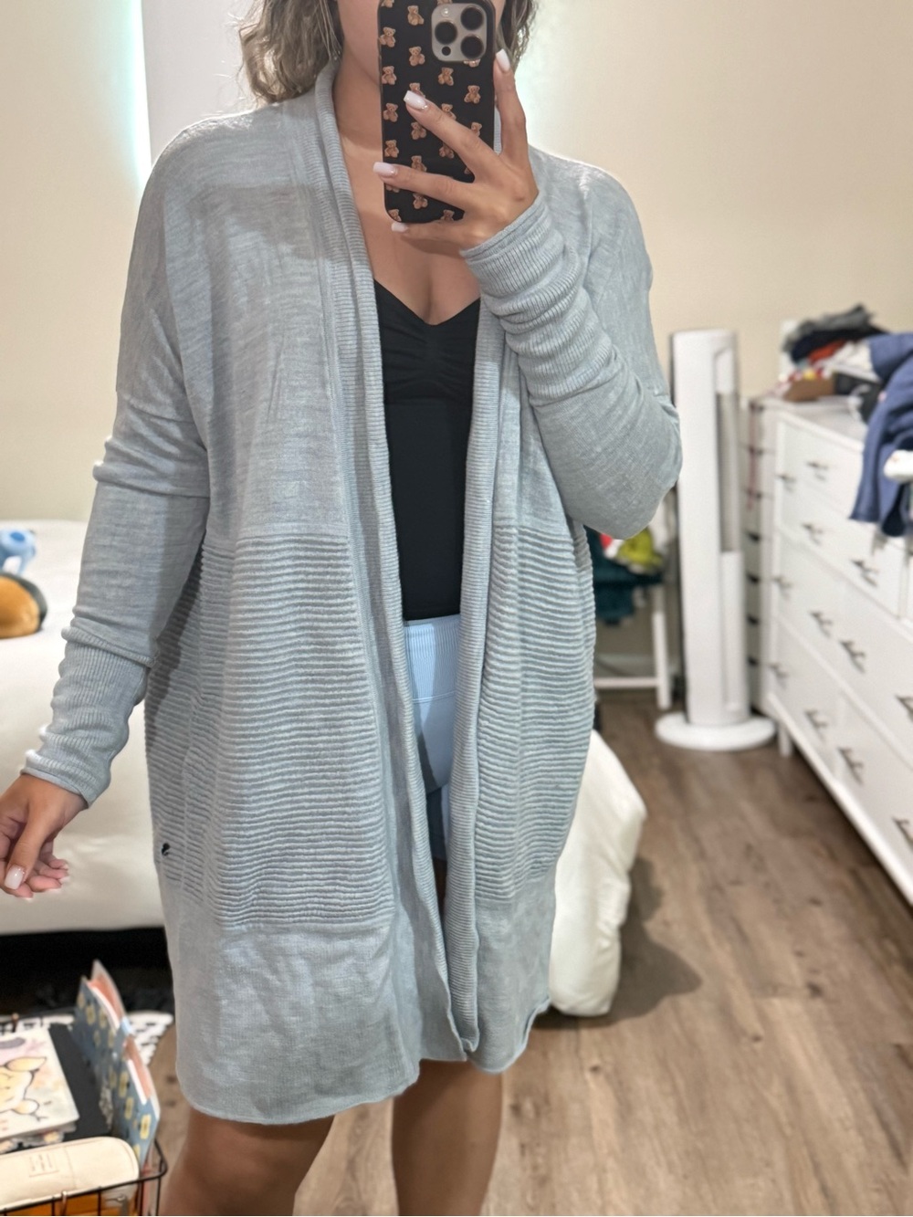 lululemon athletica Light Gray Open-Front Cardigan